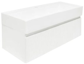 Kúpeľňová skrinka s umývadlom SAT Evolution 98x30x44,8 cm biela matná SATEVO100WMU2