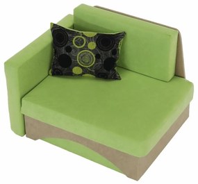 Tempo Kondela Rozkladacie kreslo, zelená/béžová, ľavá, KUBOŠ