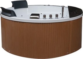 BPS-koupelny Hydromasážna vaňa HYD-DE916-155 155x155 s ohrevom vody, hnedý panel