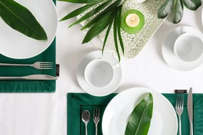 SADA 4 KS PRESTIERANIE NA STÔL VELVET 30X40 CM BIELA