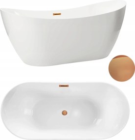 Voľne Stojaca Vaňa 170 x 72 Medený Odtok A Prepad