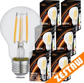 SADA 6x LED žiarovka E27 15W 1650lm 3000K - tepla biela