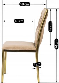 PROXIMA.store - Luxusná jedálenská stolička DAN FARBA: béžová