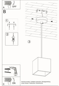 Závesné svietidlo Quad 1, 1x sivé kovové tienidlo