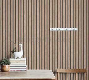 Vliesové tapety na stenu IMPOL TRADE 10400-32, rozmer 10,05 m x 0,53 m, lamely na stenu dub natural, IMPOL TRADE