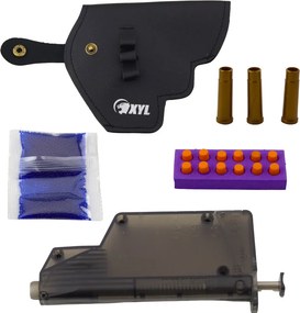 LEAN Toys Revolver ZP-5 s penovými nábojmi a vodnými hydrogélovými guľôčkami, terč, puzdro