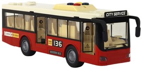 Lean Toys Červený autobus 1:16 – svetelné a zvukové efekty