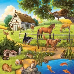 Ravensburger Puzzle Domáce zvieratá 3 x 49 dielikov