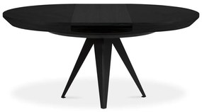 Okrúhly rozkladací jedálenský stôl s prídavnou doskou s čiernou doskou ø 120 cm Magnus – Windsor &amp; Co Sofas