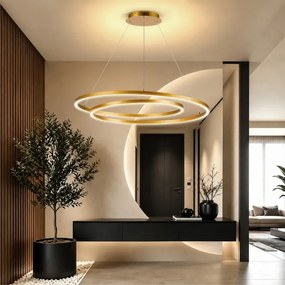 BRILAGI-LED Stmievateľný luster na lanku TWISTER LED/105W/230V 3000-6000K zlatá+DO