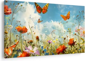 Obraz - Motýle na letnej lúke (90x60 cm)
