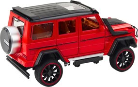 LEAN Toys Terénne vozidlo Kovový pohon Pull-Back Kovový otvárač dverí Červený 1:22