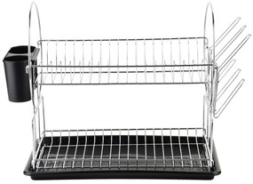 Kovový odkvapkávač na riad Basic Kitchen, 51x36,5x23,5 cm