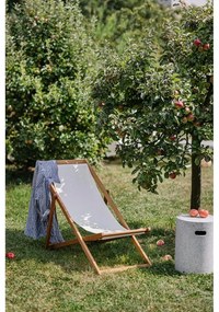 Béžové skladacie záhradné ležadlo z akáciového dreva Bonami Essentials Deck