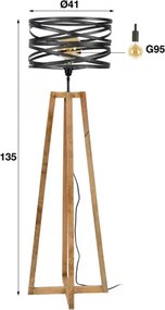 Stojaca lampa 76-73 Twist 1L Drevo Mango  - Komfort-nábytok