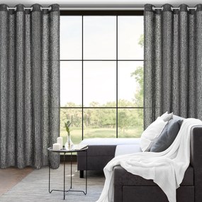 ZÁVES NA KRÚŽKOCH EVA MINGE TIFFANY 135X250 CM ČIERNA