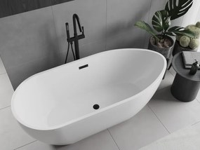 Mexen Eos, voľne stojaca vaňa 170 x 75 cm, biela, čierny matný prepad, 52471707500-70