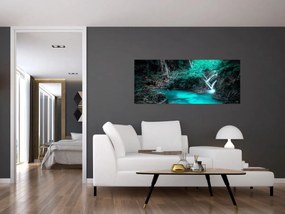 Obraz - Tyrkysové jazero (120x50 cm)