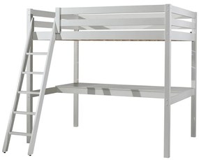 Biela vyvýšená detská posteľ z borovicového dreva 140x200 cm PINO – Vipack