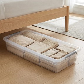 ALTOM Úložný box pod posteľ, na baliaci papier, s vekom a kolieskami - 78x39x16cm BASESTORE