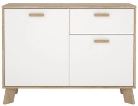 Biela/v prírodnej farbe komoda v dekore duba 99x73x39 cm Ikast – Tvilum