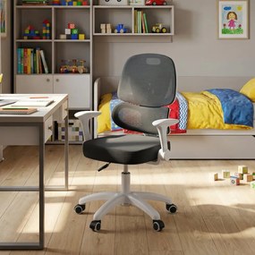 Detská pracovná stolička NANDU — sieť / látka, tmavo sivá