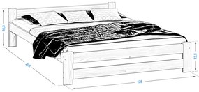 Posteľ borovica Ran VitBed 120x200cm biela