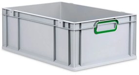 Sada 4 kusov - Eurobox Next Gen 2.0 - Stohovateľná nádoba s uzavretými rukoväťami - Zelená - 600 x 400 x 220 mm