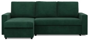 Rohová rozkladacia sedačka NEO Poso fľaškovo zelená