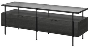 Čierny TV stolík v dekore duba 140x50 cm Wainwright - Queer Eye