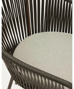 Zelená kovová/polstrovaná záhradná stolička Yanet – Kave Home