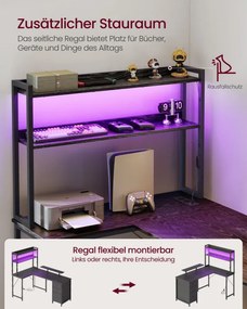 Rohový pracovný stôl s LED diódou LWD162B101