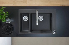 Hansgrohe S51, vstavaný drez 180/450, čierny grafit, HAN-43315170