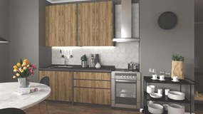 Kuchyňa 180 cm Ilea (tmavé drevo + sivá). Vlastná spoľahlivá doprava až k Vám domov. 1048683