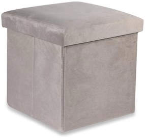 Béžový skladací taburet CUBEXO VELVET M