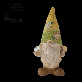 ZÁHRADNÁ FIGÚRKA – TRPASLÍK S PLETENÝM KLOBÚKOM 26 x 17 x 54 CM LED *7386