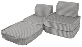 MeowBaby® Churros detská pohovka Basic, Moon Dust Grey