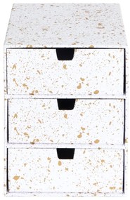 Zásuvkový box s 3 zásuvkami v zlato-bielej farbe Bigso Box of Sweden Ingrid