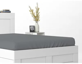 Bavlnené prestieradlo PURE s gumičkou, tmavosivé 180x200 cm