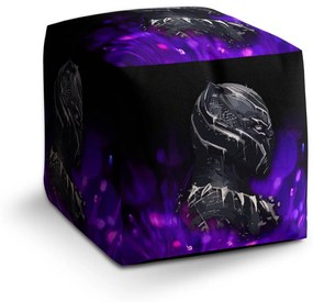 Sablio Taburet Cube BLACK PANTHER Fialová luminiscencia: 40x40x40 cm