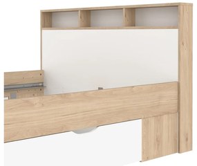 Dvojlôžková posteľ v dekore duba s úložným priestorom bez roštu 140x200 cm v prírodnej farbe Ikast – Tvilum