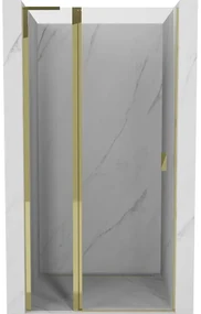 Mexen, Mexen Mist L výklopné sprchové dvere 115 cm, transparentné, zlaté - 8A4L-115-000-50-00