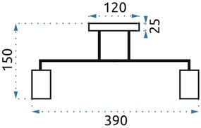 Toolight - Stropná lampa 4-bodová s čiernymi ramenami 392200, čierna, OSW-07623