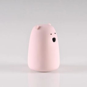 LED RGB Detská dotyková lampička BEAR LED/0,8W/5V ružová + USB