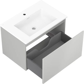 Mexen Orio, kúpeľňová skrinka 70 cm s umývadlom Otis, 1 zásuvka, šedá matná/biela matná, 91A10-07047-1-BF62-W18M01