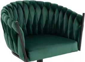 LuxuryForm DESIGN Stolička NORDEN VELUR na čiernej podstave s kolieskami - zelená