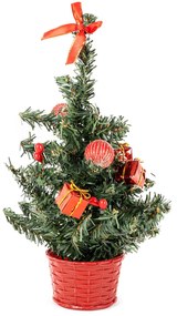 Vianočný stromček s mašľou červená, 25 cm