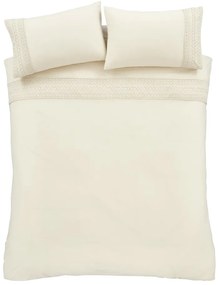 Krémové obliečky na jednolôžko 135x200 cm Broderie Anglaise – Catherine Lansfield