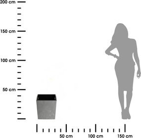 PLASTOVÝ KVETINÁČ FLORE 30,5X29,5X29,5 CM IMITÁCIA BETÓNU SIVÁ