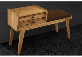 Lavica so zásuvkami z dubového dreva s oranžovým sedákom Retro - The Beds